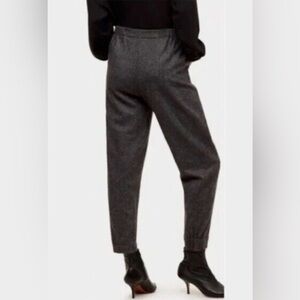 Aritzia Babaton Dexter Grey/Black Ankle Pull-On Pants Elastic Waist Pockets
